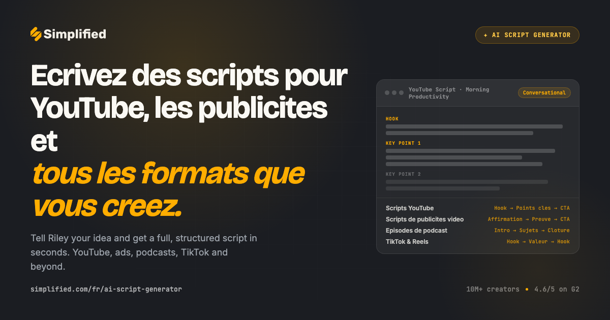 French Script Generator Générateur de scripts IA - Rédigez des scripts vidéo et podcast ...
